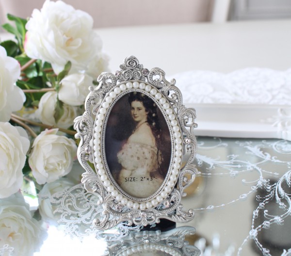 猫脚パール 写真立て フォトフレーム ギフト ミニフォトフレーム アンティーク風 姫系 かわいい エレガント 輸入雑貨 可愛い