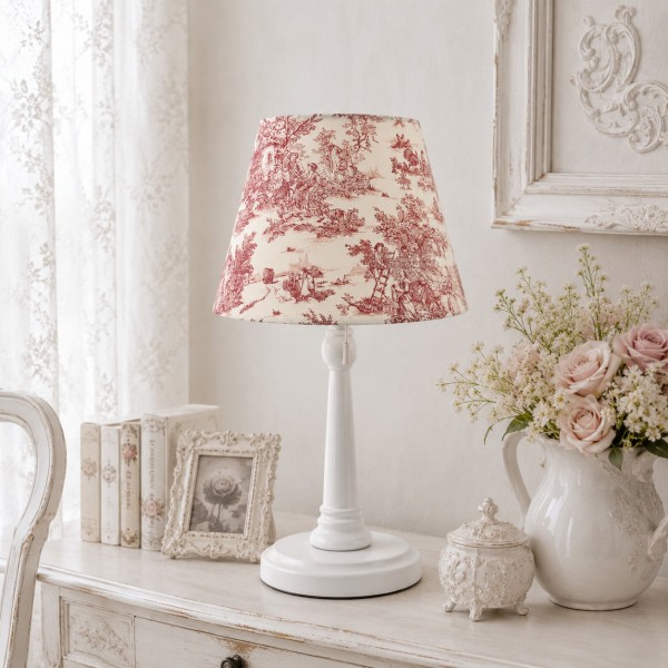 テーブルランプ LED トワルドジュイ スタンドランプ ルージュ rouge ホワイト 卓上ライト 卓上ランプ 日本製 ジュイ柄 ミニパス