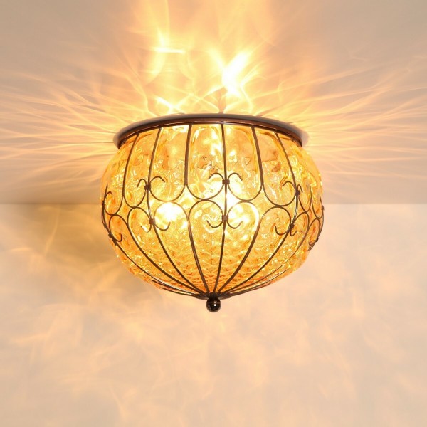 シーリングライト ガラス イタリア製 ムラノガラス アンバー ヴェネチア シーリングランプ ヴェネチアンガラス おしゃれ 天井照