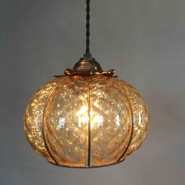 ペンダントライト ガラス イタリア製 ムラノガラス アンバー ヴェネチア ペンダントランプ ヴェネチアンガラス おしゃれ 天井照
