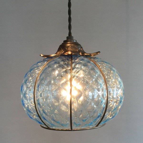 ペンダントライト ガラス イタリア製 ムラノガラス ブルー ヴェネチア ペンダントランプ ヴェネチアンガラス おしゃれ 天井照明 