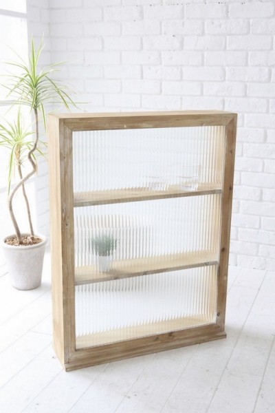 シェルフ グリニッチ グラスシェルフ Lサイズ ３段シェルフ ラック ガラス棚 ３段ラック 店舗什器 ブロカント フレンチカントリ