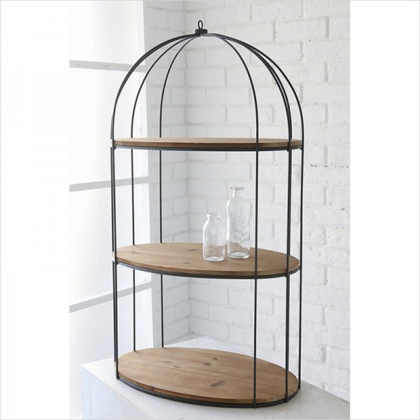 ３段シェルフ アイアン ウッド ラック モブ アーチシェルフ アイアンラック アイアンシェルフ 棚 オープンラック 店舗什器 ブロ