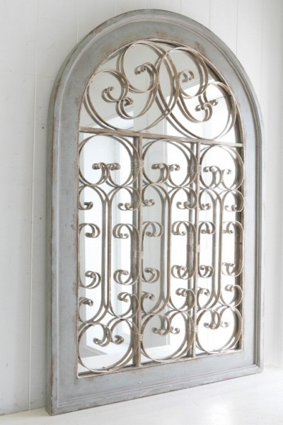 ウォールミラー ミラーパネル 壁掛けミラー アンティーク調 鏡 大型ミラー シャルル ミラー 窓 フレンチカントリー ラージミラー