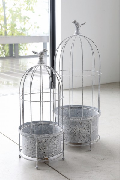 プランツケージ フラワーケージ ２点セット アルジャンテ バードケージ 鳥かご オブジェ ケージ ガーデニング ガーデンオブジェ 