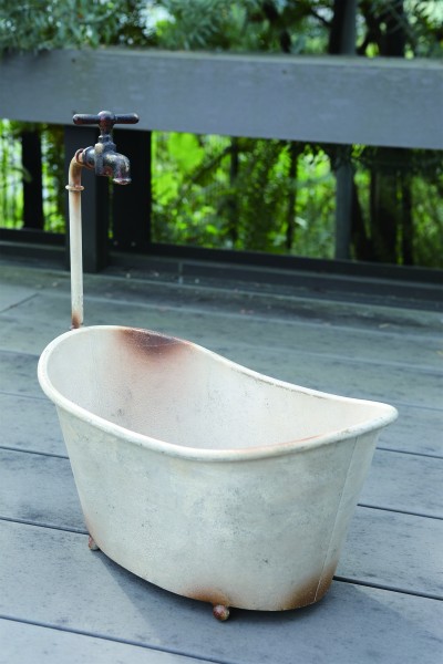 プランターポット プランター アンティーク風 ホワイト ラスティバス プランツポット 鉢 ポットカバー アンティーク調 ビンテー