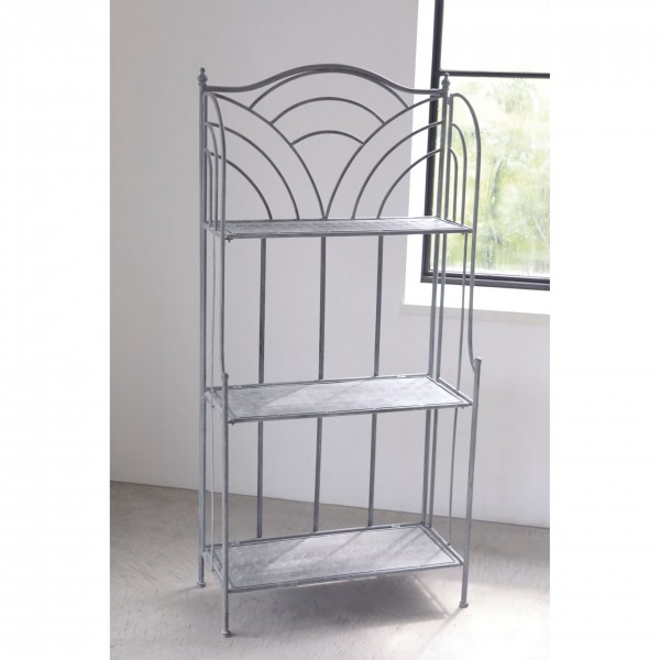 アイアン 3段シェルフ アイアンラック グレー ３段ラック ルデコ スリーティアシェルフ アイアンシェルフ 棚 オープンラック 店