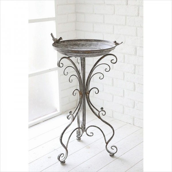 花台 フラワースタンド グレー シャロット バード ガーデニング ガーデンオブジェ 店舗什器 アンティーク調 フレンチカントリー 