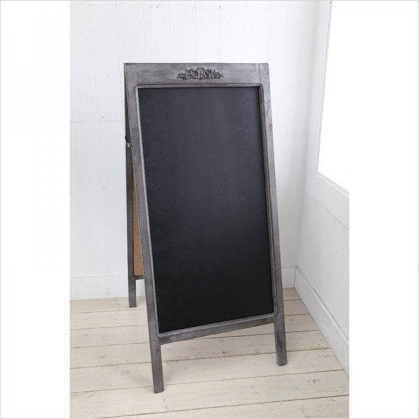 ブラックボード メニュースタンド 黒板 サインボード ダークグレー アンティーク風 アンティーク調 木製 店舗什器 シャビーシッ