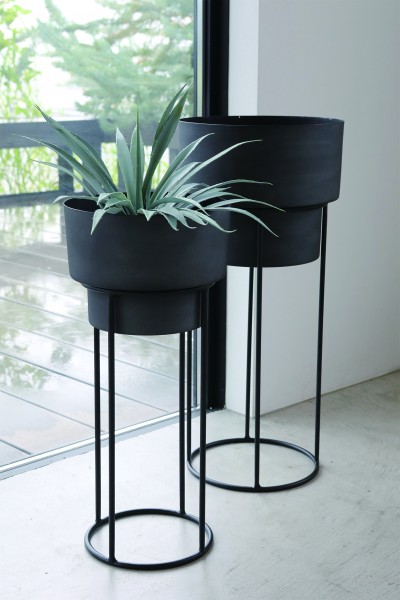 スミ プランタースタンド ポットカバースタンド ２点セット フラワーポット ブラック フラワースタンド プランター 鉢カバー 花