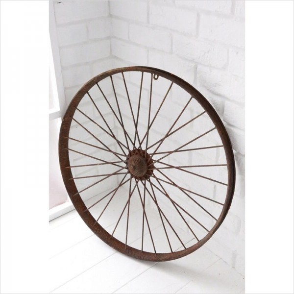 ガーデンオブジェ ホイール 置物 アンティーク調 ラスティ スポークホイール アンティーク風 ヴィンテージ風 ガーデニング 店舗