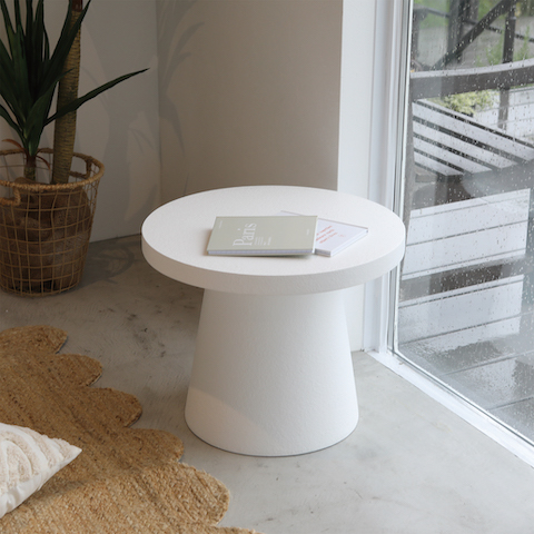 ラウンド ローテーブル ホワイト サイドテーブル 白 コーヒーテーブル ラフル 店舗什器 neulo 韓国インテリア ヨーロピアン モダ