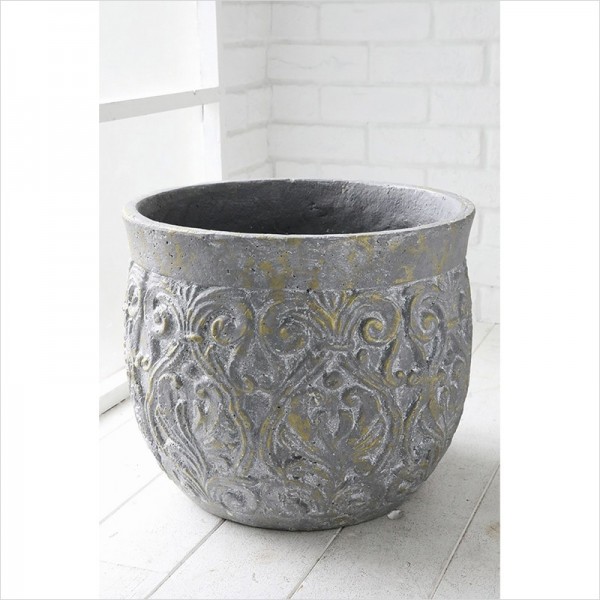 プランター 陶器鉢 鉢カバー グレー ゴールド ゴシック グランデポット ラージ ポットカバー プランターカバー プランター 鉢 ガ