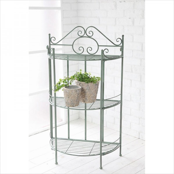 アイアン ３段シェルフ アイアンラック エルブ スリーティアシェルフ グリーン アイアンシェルフ 棚 ３段ラック 店舗什器 フレン
