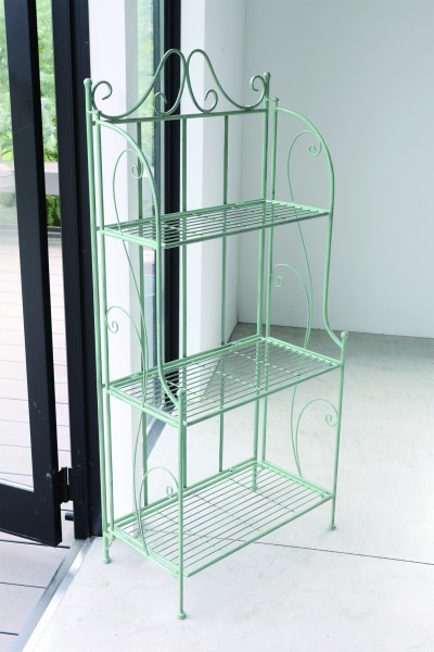 アイアン ３段シェルフ アイアンラック ジェード スリーティアシェルフ グリーン アイアンシェルフ 棚 ３段ラック シャビーシッ