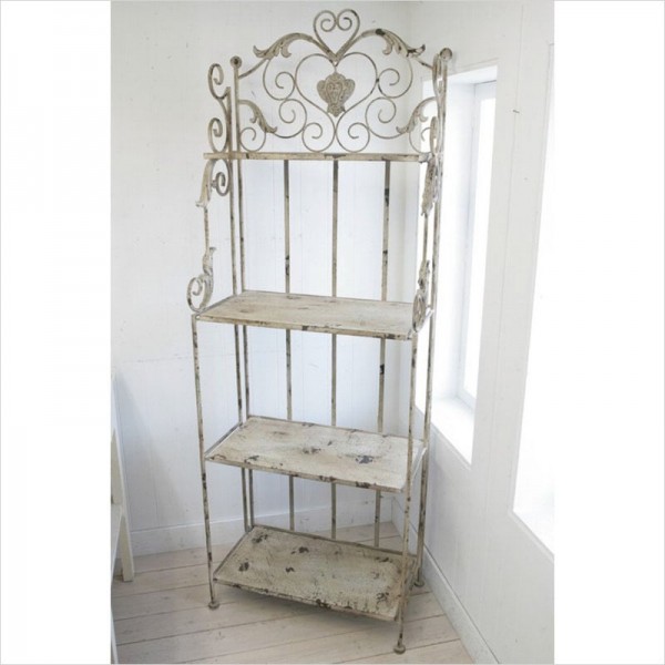 アイアン ４段シェルフ アイアンラック ホワイト ブランシェ フラワーシェルフ オープンラック アイアンシェルフ 棚 店舗什器 フ