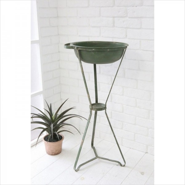 ベイスン エバーグリーン バードバス 手洗い フラワースタンド  ガーデニング ガーデンオブジェ ブロカント プランター 店舗什器