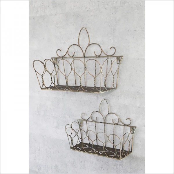 ウォールラック ２点セット ハンギングポット ハンギングバスケット ゴルージュ ラック ガーデンポット ガーデニング 壁掛けラッ