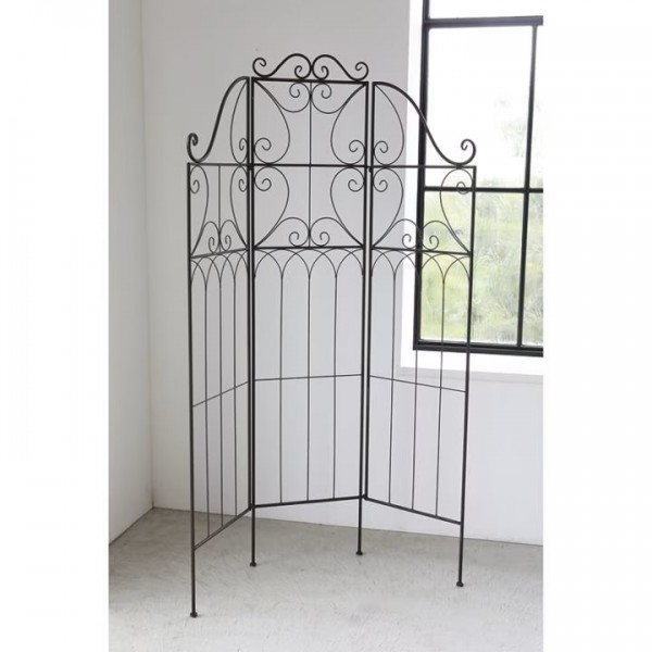 アイアンスクリーン パーテーション ３連 スクリーン ドゥーブルスクリーン アンティーク風 アイアン飾り アンティーク 雑貨 お