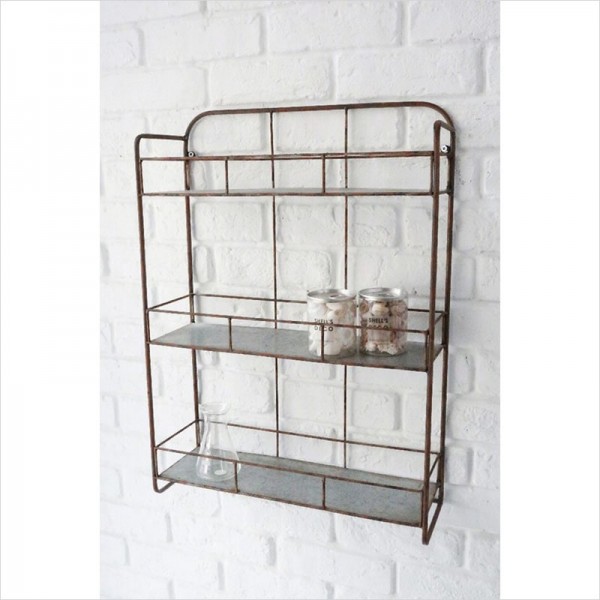 ウォールシェルフ 壁掛け棚 ヴィンテージ風 シェルフ アンティーク調 ウォールラック 壁掛け 店舗什器 ブロカント フレンチカン