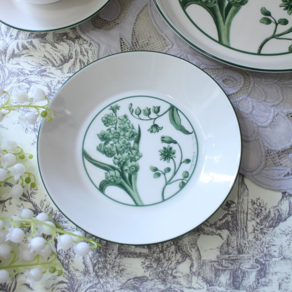 プレート 小皿 ミニプレート かわいい ボタニカル 13.5cm ヒヤシンス 磁器 食器 アトラスフルール ボタニカル柄  アンティーク風