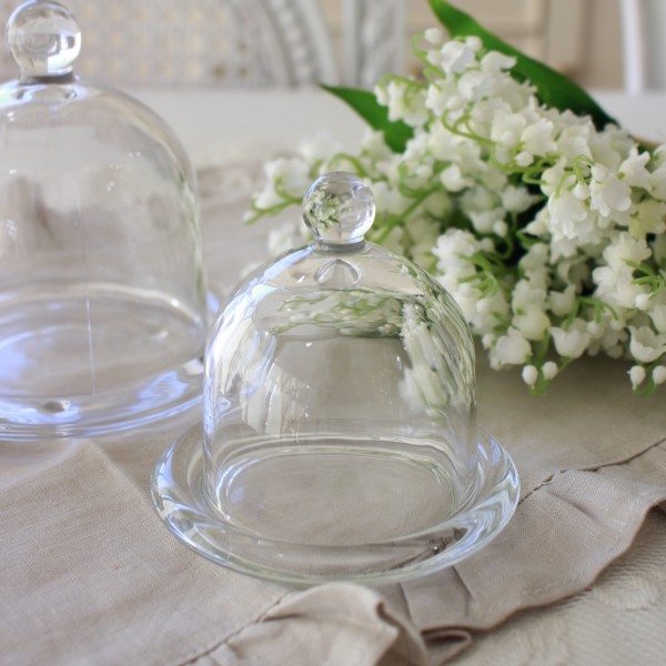 ガラスドーム＆ソーサー Ｓ ミニ ガラスケース ガラスドーム (1039) ガラス製 蓋付き ケース アンティーク風 アンティーク調 シ