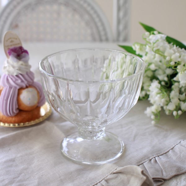 ガラスコンポート クープ クルール デザートグラス コンポート ガラス デザートグラス (1119) ガラス製 アンティーク風 可愛い食