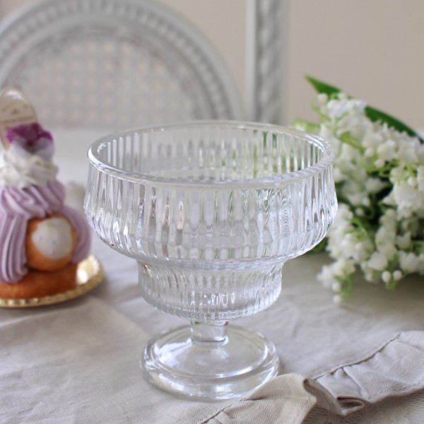 デザートグラス クープ オンブレ ガラス製 コンポート ガラス デザートコンポート (1122) ガラス製 アンティーク風 可愛い食器 