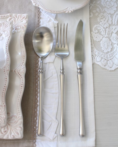 PARIS ディナーカトラリー シルバー ナイフ フォーク スプーン  ステンレス製 おしゃれ マットシルバー つや消し アンティーク風