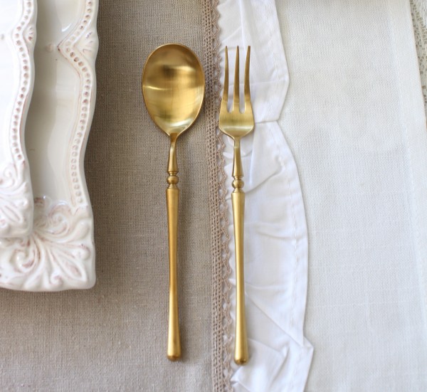 PARIS デザートカトラリー ゴールド ケーキフォーク ティースプーン ステンレス製 おしゃれ マット つや消し デザートサイズ デ