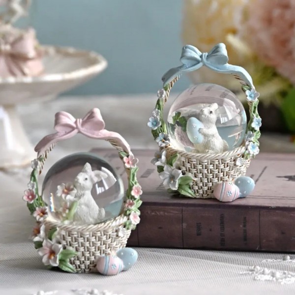 ラビット ミニスノードーム オブジェ うさぎ ウサギ 置物 (1496)  可愛い シャビーシック 姫系 フレンチテイスト かわいい 可愛