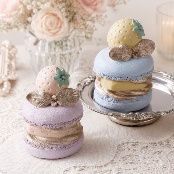 パステルケーキ マカロン 置物 ケーキ オブジェ お菓子 フェイク (1493) 可愛い ロココ調 アフタヌーンティー フェイクスイーツ 