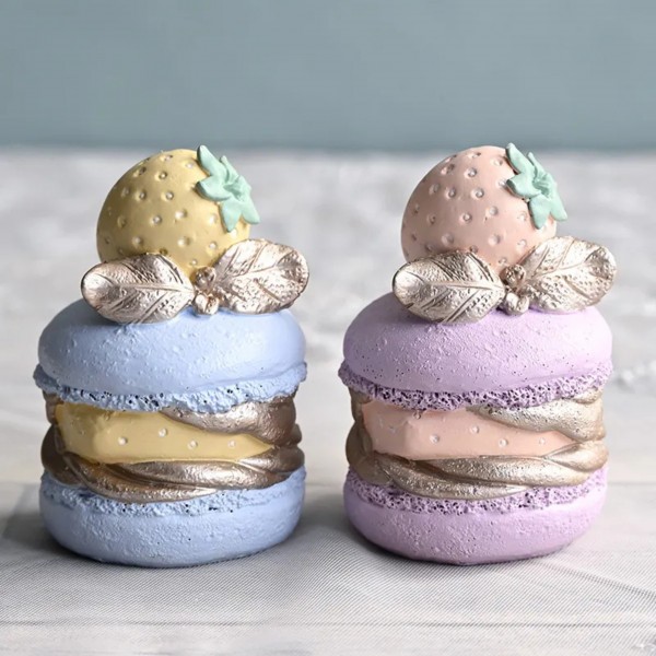 パステルケーキ マカロン 置物 ケーキ オブジェ お菓子 フェイク (1493) 可愛い ロココ調 アフタヌーンティー フェイクスイーツ 
