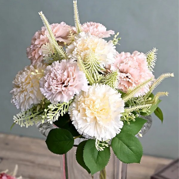 カーネーション ミックスブーケ ホワイト ブーケ 可愛い おしゃれ 花束 ブーケ 花 ギフト プレゼント 造花 アートフラワー 枯れ