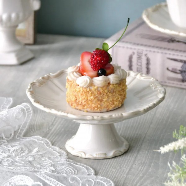 ケーキスタンド ケーキプレート ホワイト デザートプレート ミニケーキスタンド ノブレス プチフール 洋食器 ケーキ皿 円形 皿 