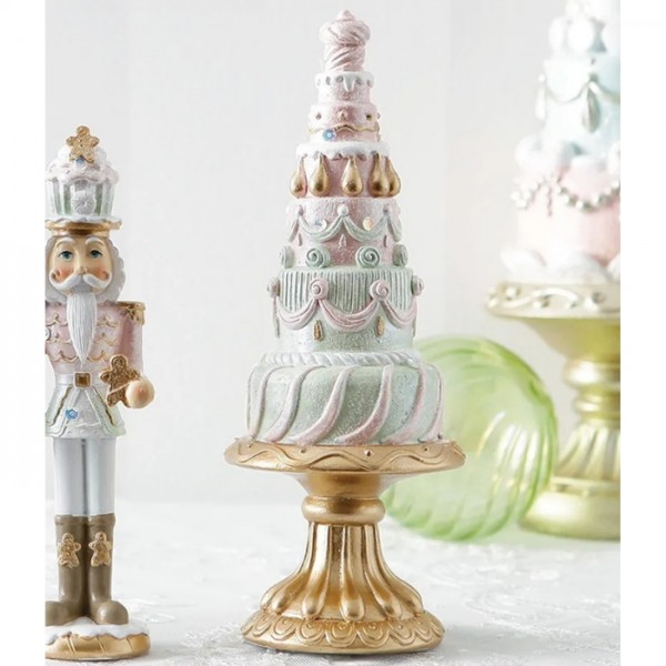 クリスマス ケーキオブジェ ケーキスタンド 置物 ケーキ 可愛い アンティーク風 ロココ調 店舗装飾 クリスマス装飾 クラシック 