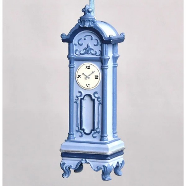 クリスマス オーナメント クロック 時計 ツリーオーナメント ブルー 振り子時計 クリスマス 可愛い アンティーク風 ロココ調 店