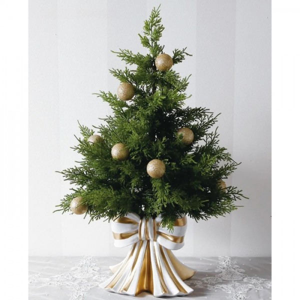 クリスマスツリー リボンベース ツリー 置物 オブジェ 店舗装飾 クリスマス ギフト クリスマス装飾 可愛い エレガント りぼん リ
