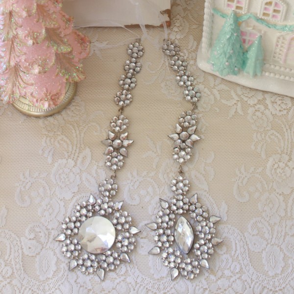 (SALE30%OFF) オーナメント ラインストーン ジュエル ロング ツリーオーナメント クリスマスツリー エレガント (1017) 可愛い ロ