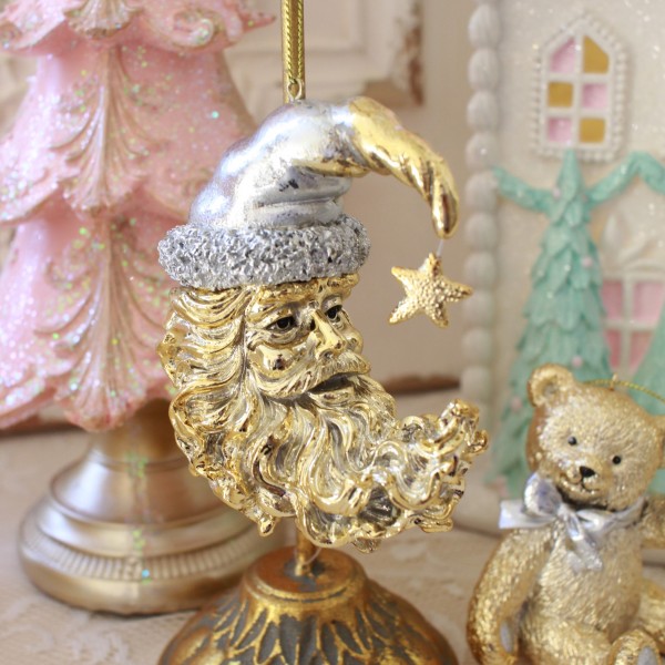 クリスマス サンタクロース サンタムーン 月 オーナメント ツリーオーナメント クリスマスオーナメント サンタ (1006) クラシッ