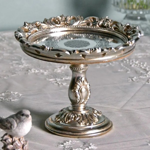 (SALE20%OFF) ミラートレースタンド ディスプレイスタンド シルバー ディスプレイトレイ インテリアトレイ トレイスタンド 円形 