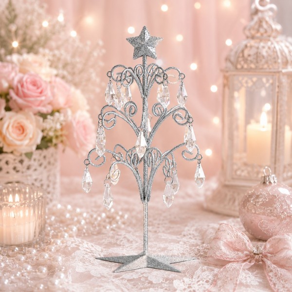 (SALE30%OFF) クリスマスツリー エレガント シルバー ジュエルツリー ビーズ ツリー クリスマス ギフト クリスマス装飾 可愛い 