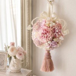 造花 壁飾り タッセルA フラワーアレンジ 壁掛け ギフト インテリア アレンジ アーティフィシャルフラワー シルクフラワー アー