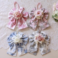 リボン飾り （トワルドジュイ4種）造花 フラワーアレンジ 壁掛け ギフト インテリア アレンジ アーティフィシャルフラワー シル