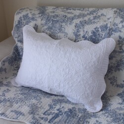 ホワイトキルト ピローカバー 43×63 枕カバー コットン 綿 ピローケース ホワイト キルト アラベスク柄 長方形 クッションカバー