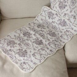 キルトマット キルティングマット 50×80 トワルドジュイ ローズ バラ柄 ソファカバー キルティングスロー キルティング マルチカ