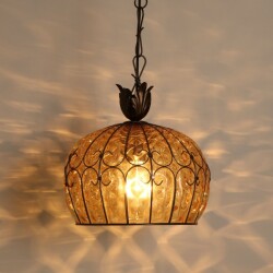 ペンダントライト ガラス イタリア製 ムラノガラス アンバー ヴェネチア ペンダントランプ ヴェネチアンガラス おしゃれ 天井照