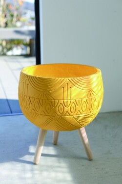 サニーウッド レッグポット スタンドポット イエロー 鉢カバー プランター スタンド 鉢 プランターカバー ボヘミアン ポップ