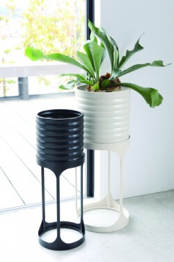 ポットカバー スタンド ２点セット ポット 鉢カバー プランターカバー ブラック オフホワイト グライズ プランタースタンド 植物