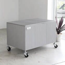 ストレージボックス スチール コンテナー 収納 グレー 車輪付き 小物入れ ボックス ガーデニング 店舗什器 サイドテーブル